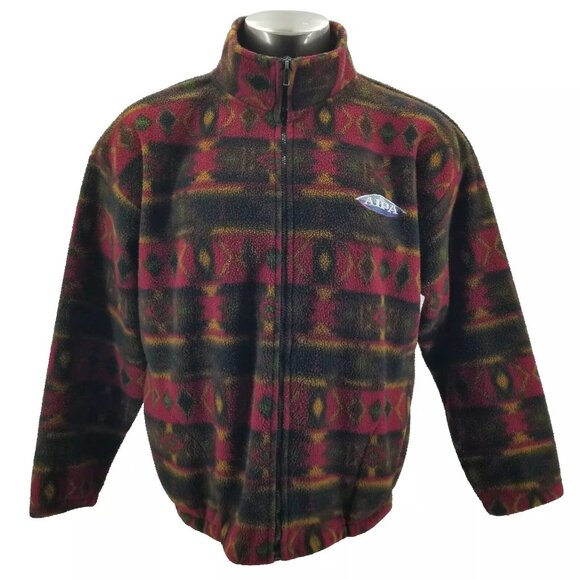 Vintage Ben Aipa Surd Aztec Print Fleece Size Large Made In USA - Picture 1 of 9